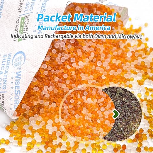 3Pcs 100g Rechargeable Desiccant Packs, Indicating Silica Gel Packets, Moisture - Image 2