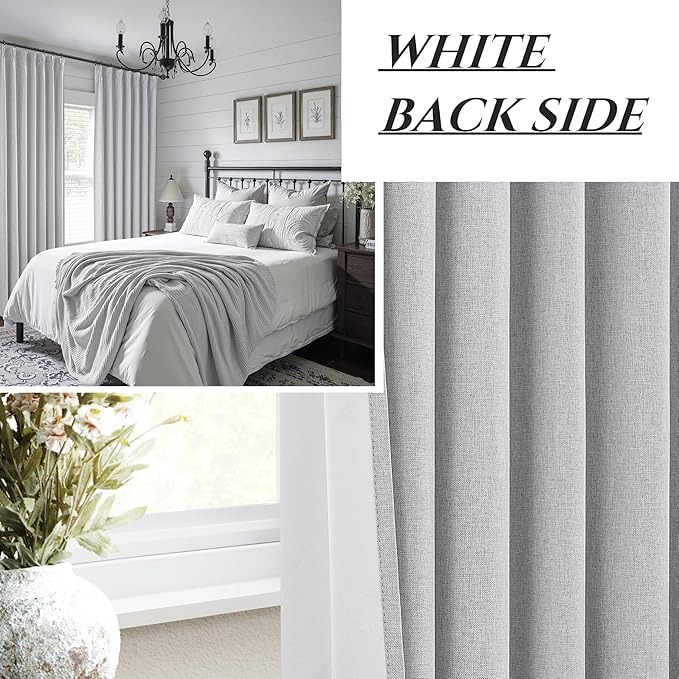 Light Grey Blackout Curtains 108 Inch Long - Image 7