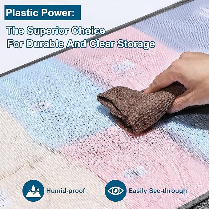 4 Packs Under Bed Storage Containers Bins, Humid-Proof Plastic Underbed Storage - Image 4