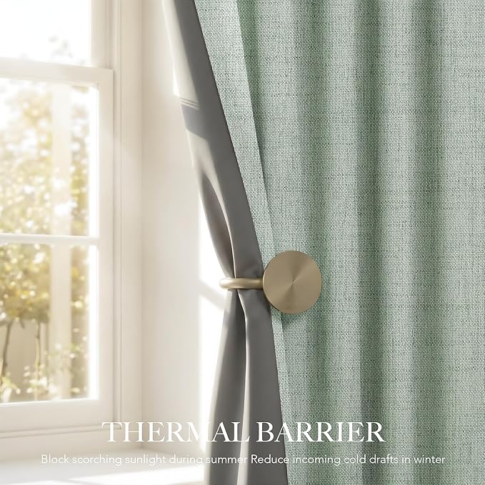 RYB HOME Sage Green 100% Blackout Curtains 84 inches Long, Thermal Insulated - Image 5