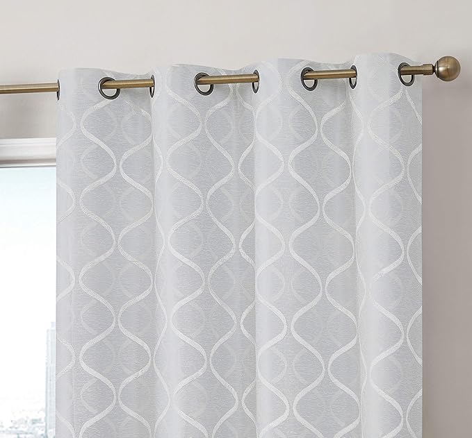 HLC.ME Versailles Lattice Flocked 100% Complete Blackout Thermal Insulated by HomeLinenCollections