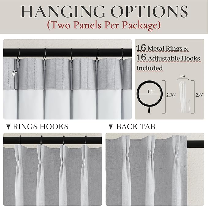 Light Grey Black Out Curtains 96 Inch Long - Image 3