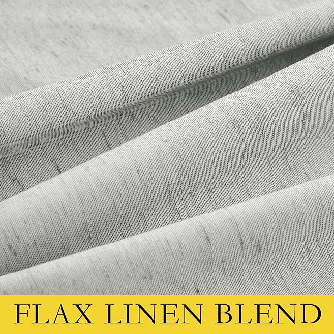 NICETOWN Grey Living Room Completely Shaded Linen Draperies, 2 Pieces, W52 x L72 - Image 8