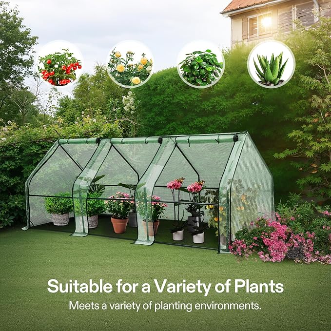 VIVOSUN Portable Mini Greenhouse 94.5x36x36-Inch Tunnels, PE Cover - Image 7