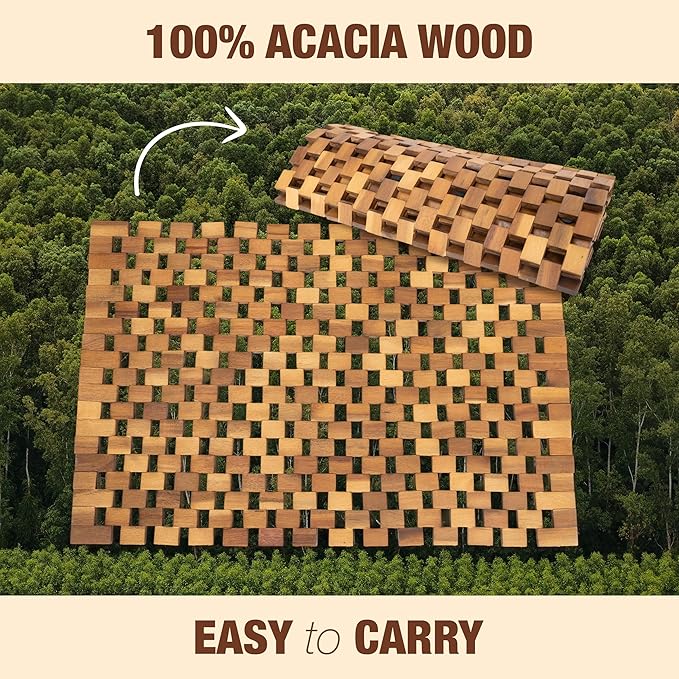 Acacia Wood Bath Mat - Image 7