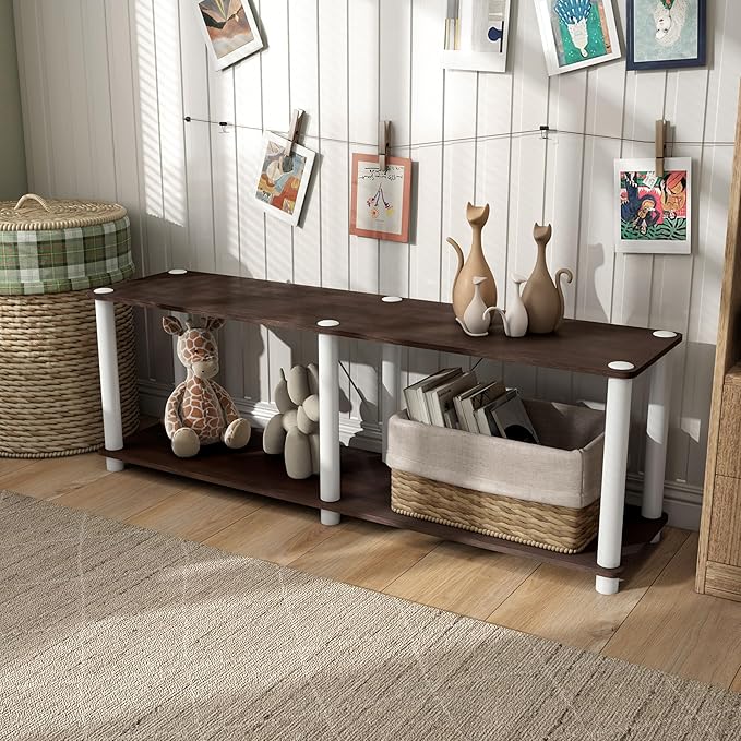 Homes: Inside + Out Apexa Modern 2-Tier Extra Wide Shelving Units, Collectibles - Image 14