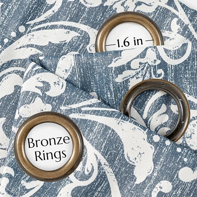 Vangao Blue 100% Blackout Curtains 96 Inches Long - Image 6