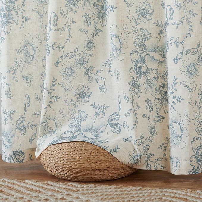 jinchan Linen Floral Curtains 63 Inch Length - Image 7