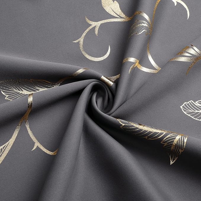 BUHUA Gray Room Darkening Curtains, Insulated Thermal Blackout Curtains - Image 6