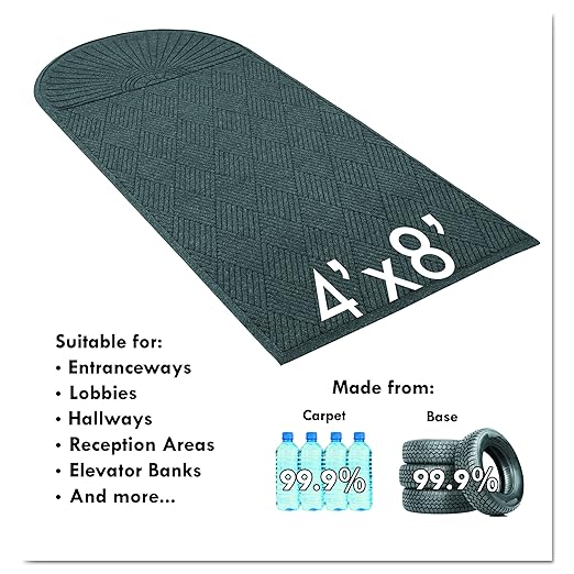 8uardian EcoGuard Diamond w/Double Fan Indoor Wiper Floor Mat, Recycled Plactic - Image 6