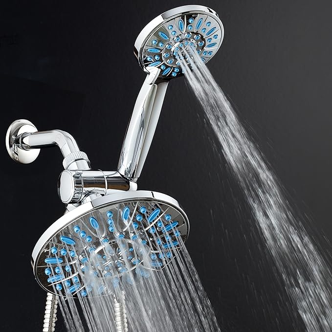 Antimicrobial/Anti-Clog High-Pressure 30-setting Rainfall Shower Combo by - Image 6