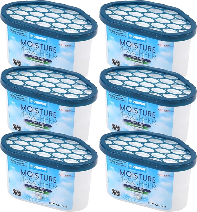 Moisture Absorber Fresh Cotton 6.5 oz/185g | Removes Moisture, Damp & Humidity by Zarpax