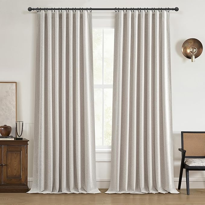 100% Blackout Elegant Curtains 95 Inch 2 Panel Set by QJMYDECO