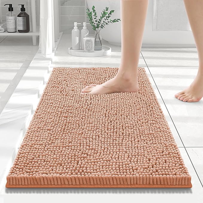 Smiry Luxury Chenille Bathroom Rugs 24x16, Extra Soft and Absorbent Shaggy Bath by Smiry