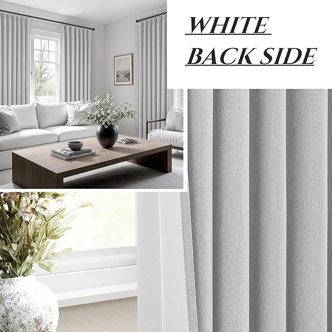 Light Grey Black Out Curtains 84 Inch Long - Image 6
