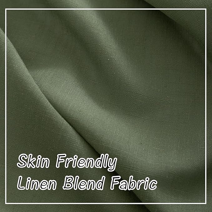 DONREN Olive Green Back Tab Curtains 100 Inches Long 2 Panels - Image 6