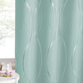 NICETOWN Aqua Blue Foil Print Curtains 90 inch Long by NICETOWN