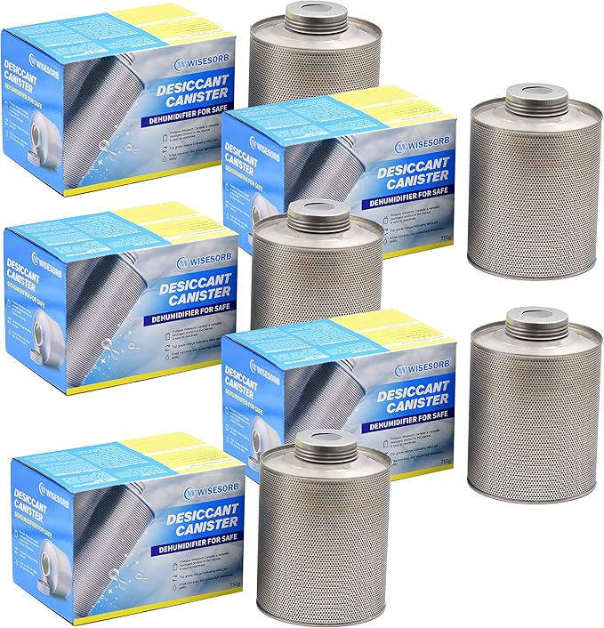 750 Grams 5 Pack Gun Safe Dehumidifier, Reusable Canister Desiccant Dehumidifier by Wisesorb