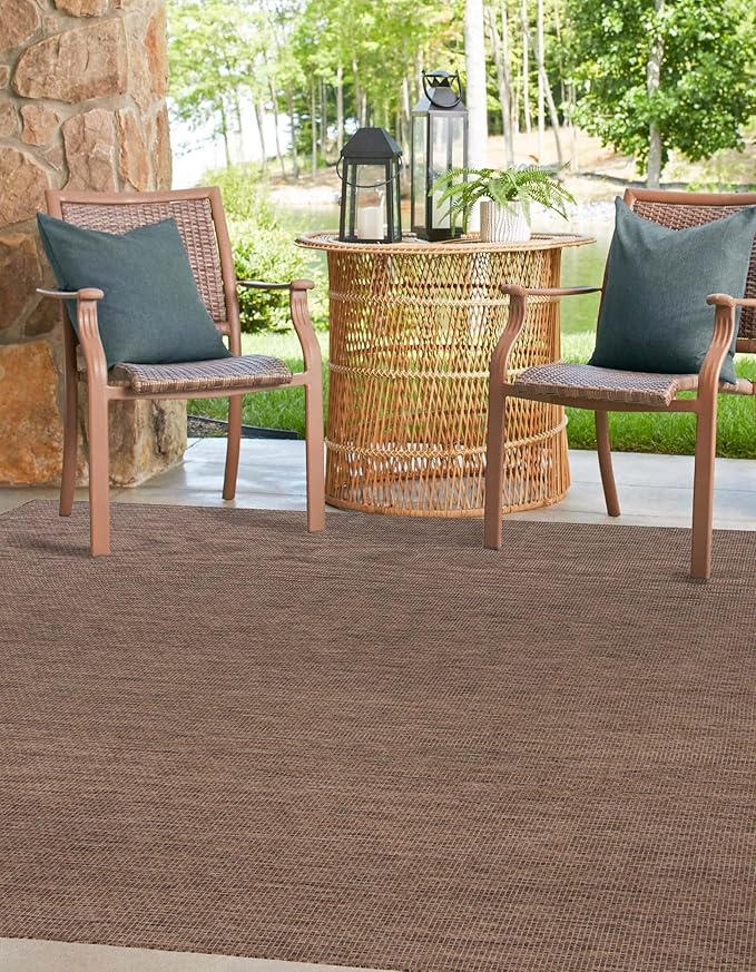 Unique Loom Collection Casual Transitional Solid Heathered Indoor/Outdoor - Image 3