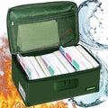 JUNDUN Index Card Holder with Lock, Collapsible Fireproof Index Card Box fits by JUNDUN