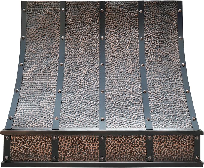 CT Copper Tailor Sloped Copper Vent Hood Wall Mount, 610 CFM Exhaust Fan by CTCopperTailor