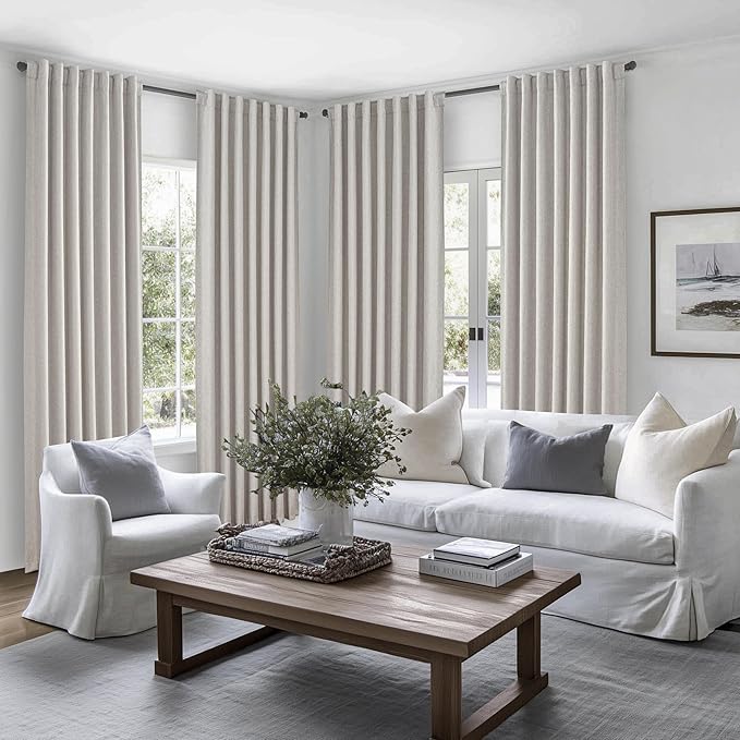 Natural Melange Short Small Window Room Darkening Curtains 54 Inches Long - Image 5
