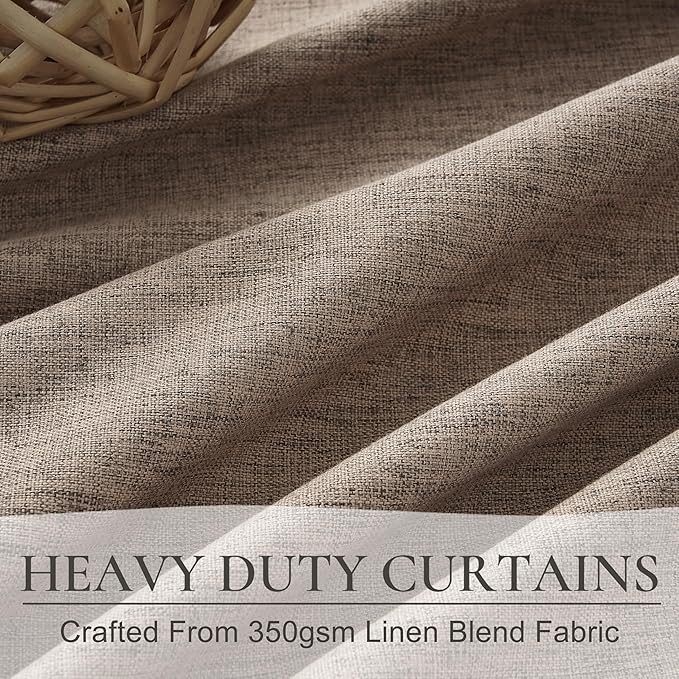 Dark Flax 60 Inch Extra Wide Pinch Pleated Blackout Bedroom Curtains 96 Inches - Image 4