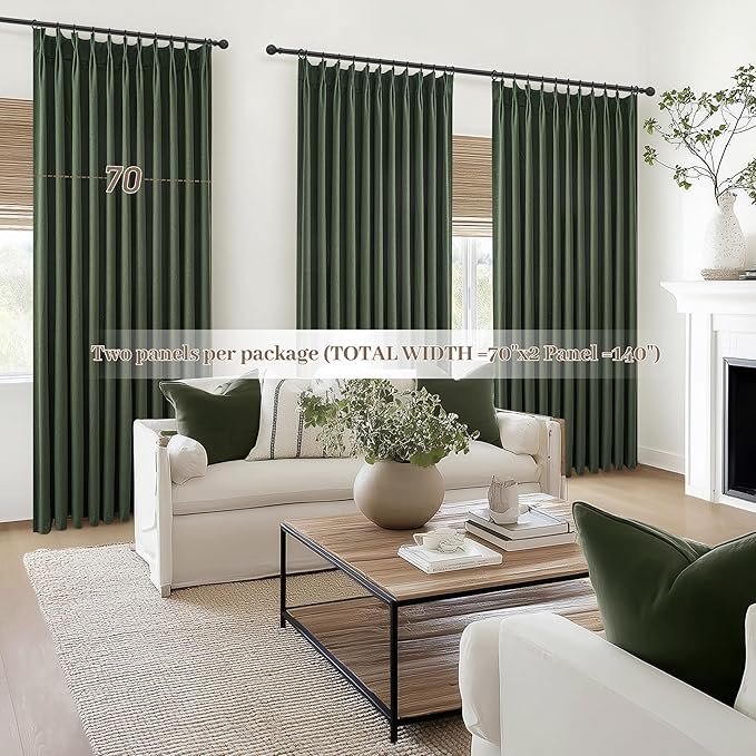 Curtains 70 Inch Length Extra Wide Pinch Pleated Black Out 84 Inch Long - Image 6