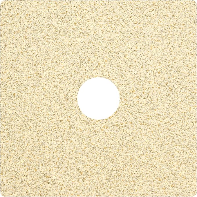 Enkosi Loofah Shower Mat with Drain Hole – Cushioned Anti-Slip Square Bath Mat by ENKOSI