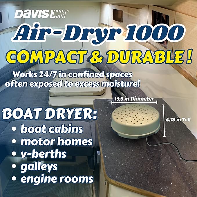 Davis Instruments Air-Dryr 1000 Dehumidifier Bundle Quiet Boat Dehumidifier - Image 3