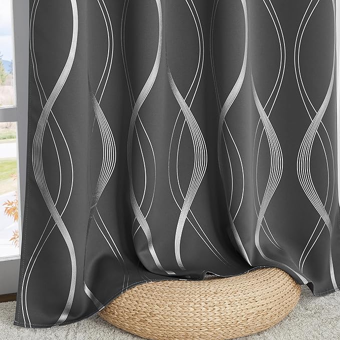 NICETOWN 100% Blackout Grey Curtains - Image 7