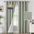 H.VERSAILTEX Chenille Linen Curtains 108 inches Long 100% Black Out Curtains by HVERSAILTEX