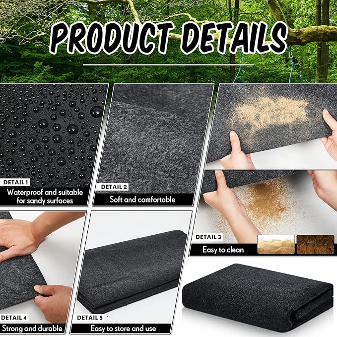 Haull Waterproof Outdoor Storage Shed Mat, 10x10 ft, Felt Surface, Non Slip - Image 4
