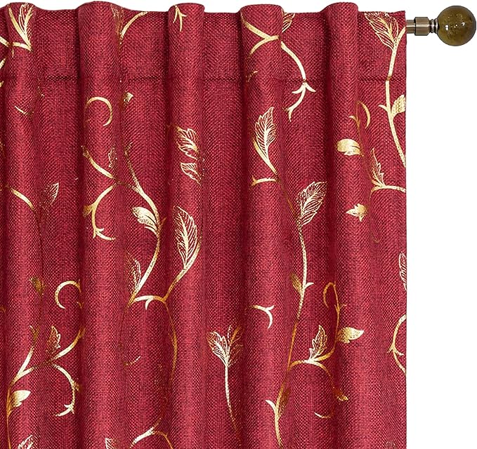 BUHUA Blackout Curtains 84 Inches Long 2 Panels Set Linen Curtains Rod Pocket & - Image 2