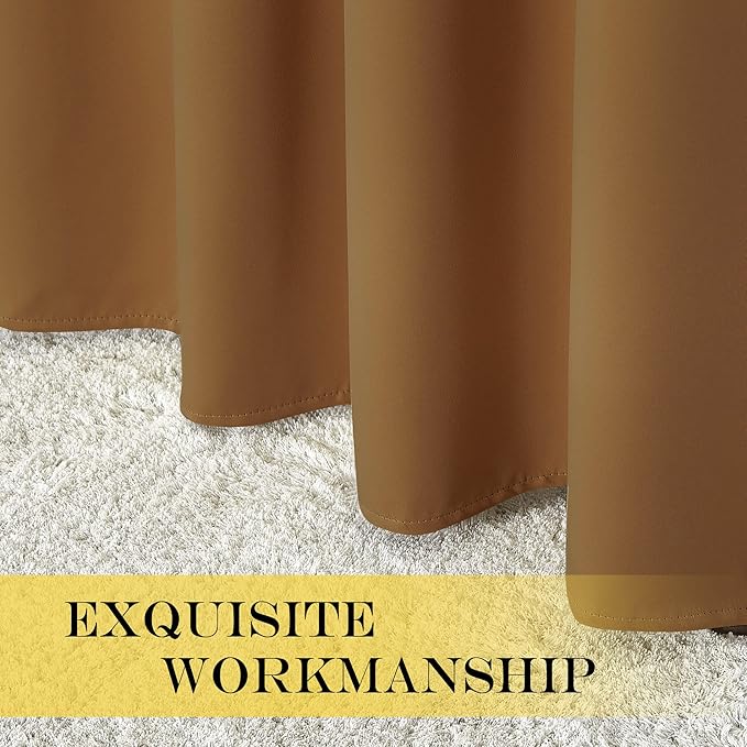 NICETOWN Gold Brown Curtain 84 inch Long - Image 6