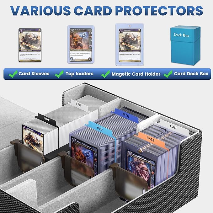 Card Storage Box For Trading Cards 1800+, Card Deck Box - Image 6