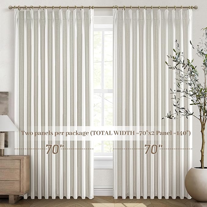 Blackout Curtains 70 Inches Wide Pinch Pleated - Image 5
