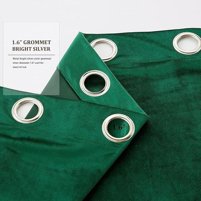 Christmas Green Decorative Velvet Curtains 102 inches Elegant Living Room - Image 4