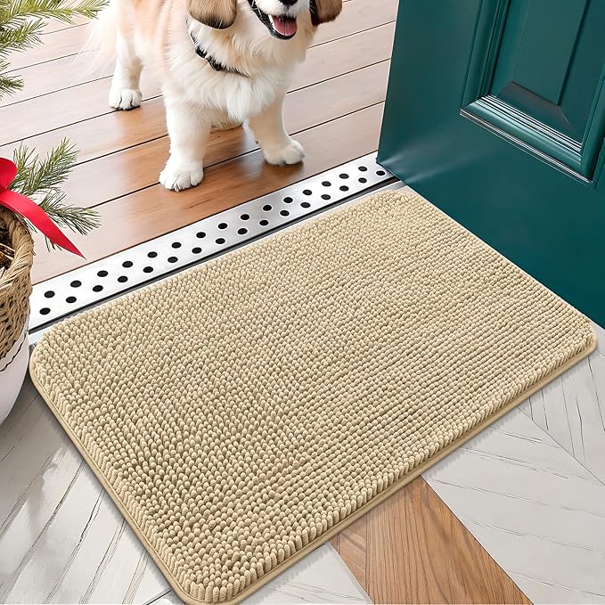 OLANLY Dog Door Mat for Muddy Paws 24x16, Absorbs Moisture and Dirt, Absorbent by OLANLY