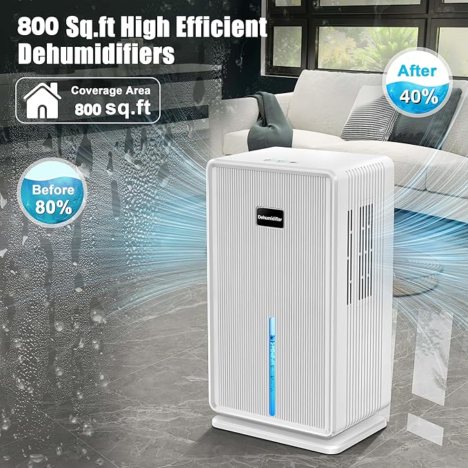 Dehumidifiers for Home, Upgraded 101OZ Dehumidifier, Quiet Dehumidifier for - Image 2