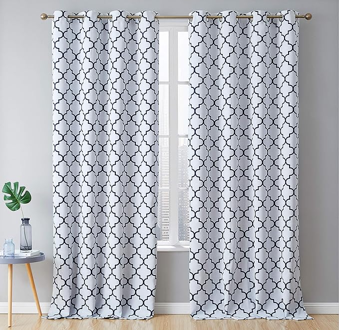 HLC.ME Lattice Print Blackout Curtains Sets by HomeLinenCollections