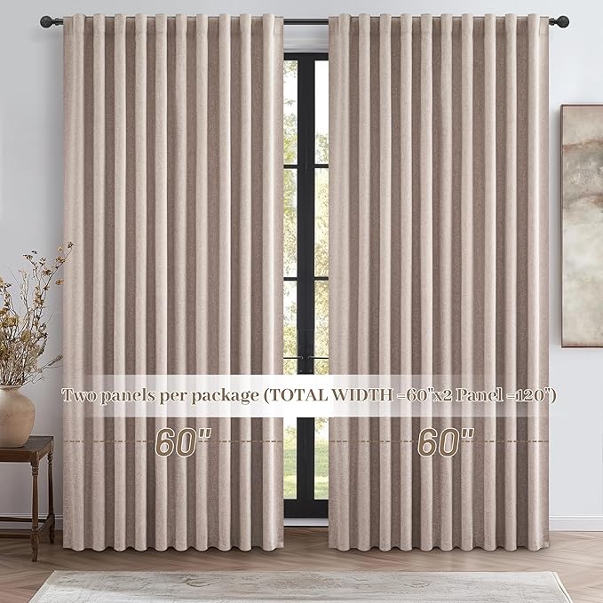 Curtains 60 Inch Length Wide Pleated Blackout Curtain - Image 7