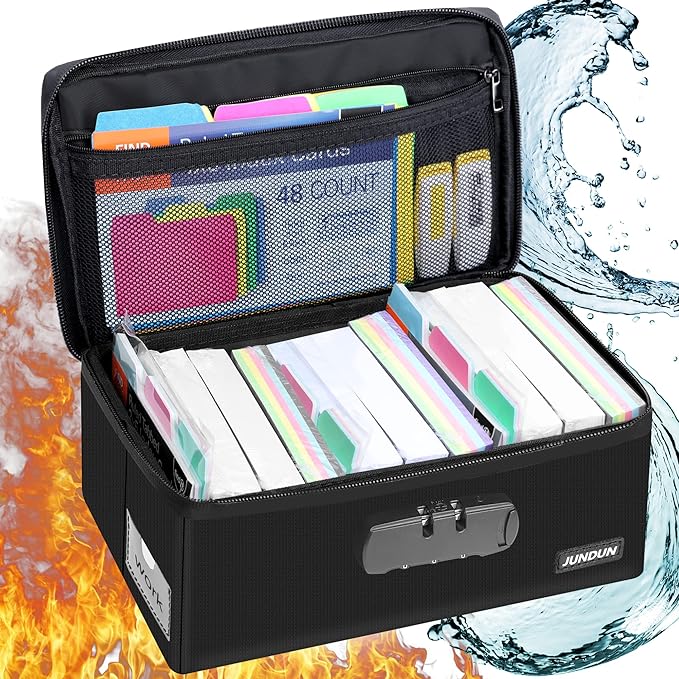 JUNDUN Fireproof Index Card Holder by JUNDUN