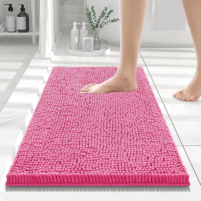Smiry Luxury Chenille Bathroom Rugs 24x16, Extra Soft and Absorbent Shaggy Bath by Smiry