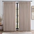 Extra Wide Thick Burlap Blackout Patio Door Curtains by QJMYDECO