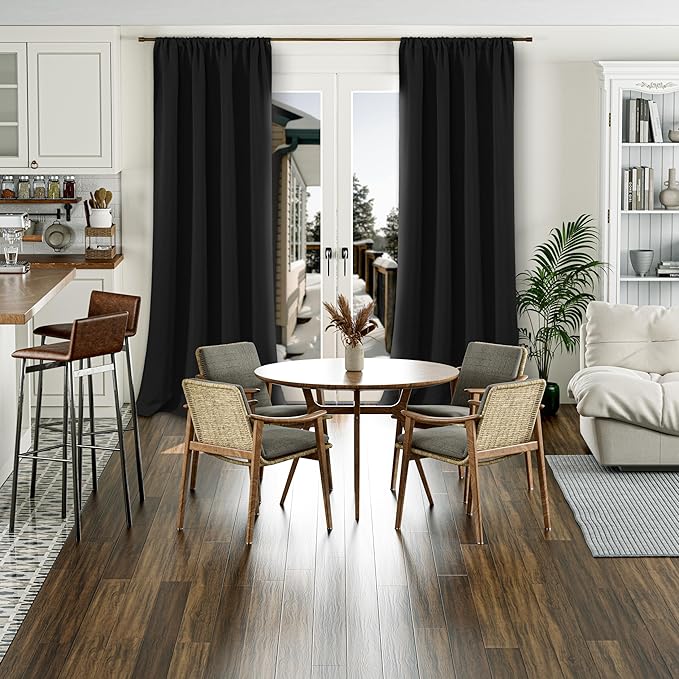 BGment Black Blackout Curtains for Living Room 95 Inch Long, Extra Long Thermal - Image 2