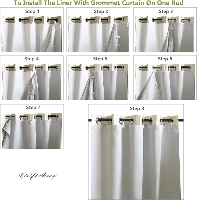 DriftAway Thermal Insulated Blackout Curtain Liner 2 Panels Each Liner Size 50 - Image 6