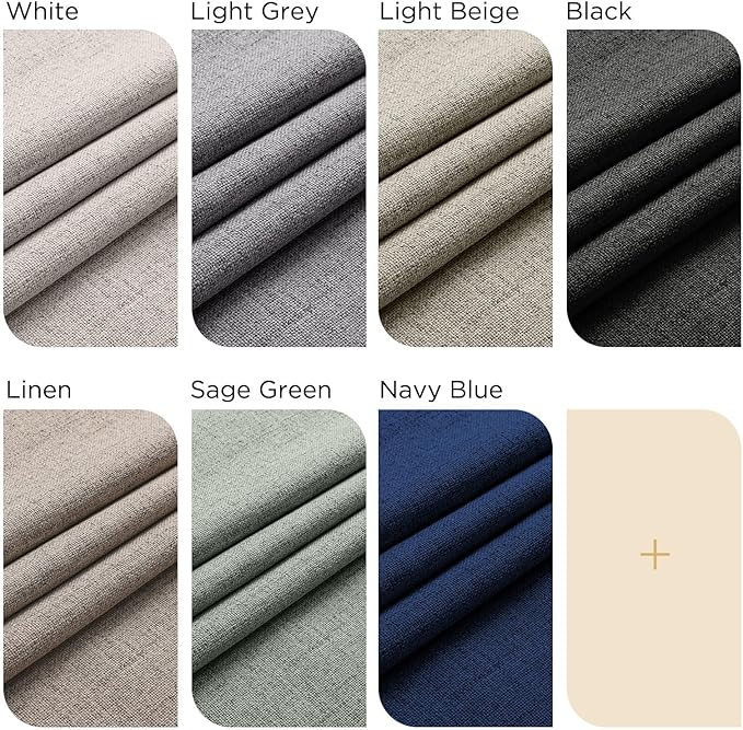 CUCRAF Natural Linen 100% Blackout Curtains 63 Inch Length 2 Panels Set - Image 9