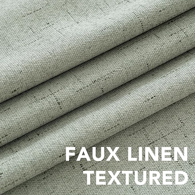 H.VERSAILTEX Linen Blackout Curtains 108 Inches Long 100% Absolutely Blackout - Image 4