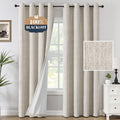 H.VERSAILTEX Chenille Linen Curtains 108 inches Long 100% Black Out Curtains by HVERSAILTEX